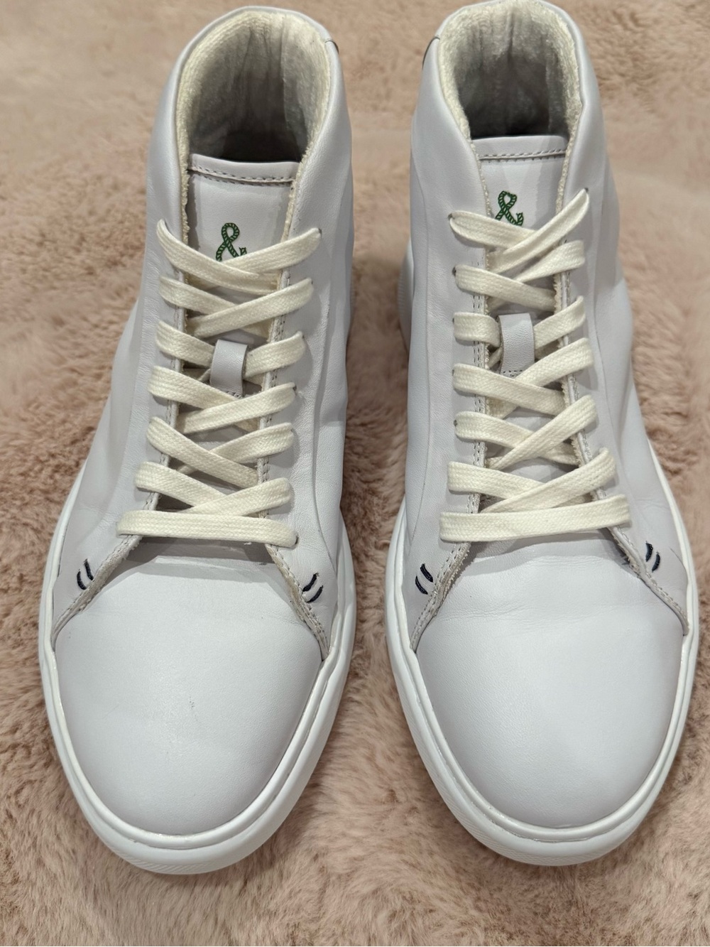 Paisley & Gray White Leather High Top Sneakers Shoes Women's Size 8.5 Excellent